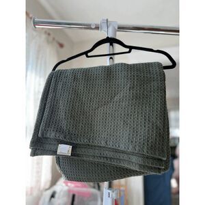 Arhaus Waffle Knit Throw Blanket